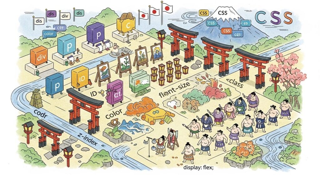CSSの日本的なイメージイラスト