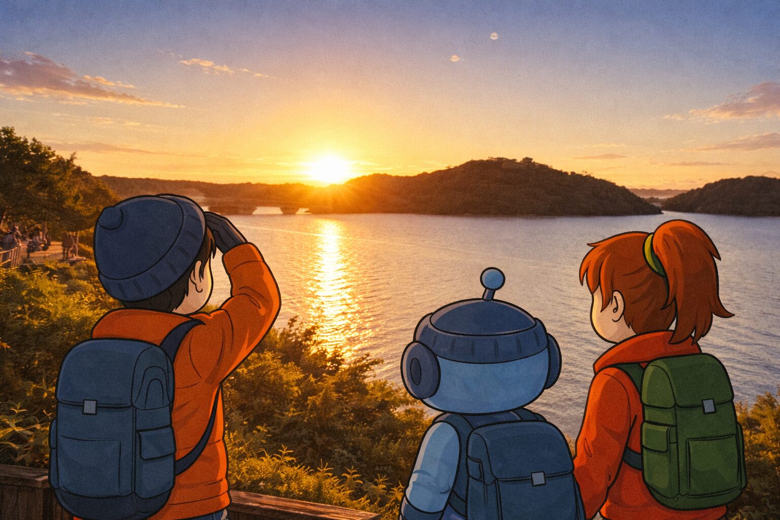 初日の出を見るあるく一行