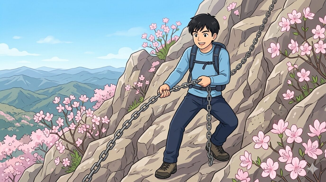 鎖場にいるあるく。